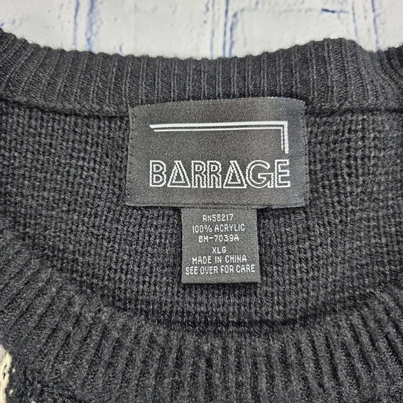 Vintage Barrage Sweater Black Gray Crew Neck Pullover Coogie Style MENS SZ L - Picture 7 of 7